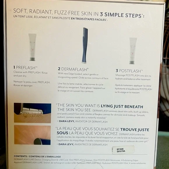 DERMAFLASH LUXE Device Exfoliating Hair Removal Blue New opened box - Picture 2 of 4